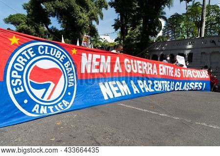 Protesters Protest Against The Government Of President Jair Bolsonaro In The City Of Salvador.