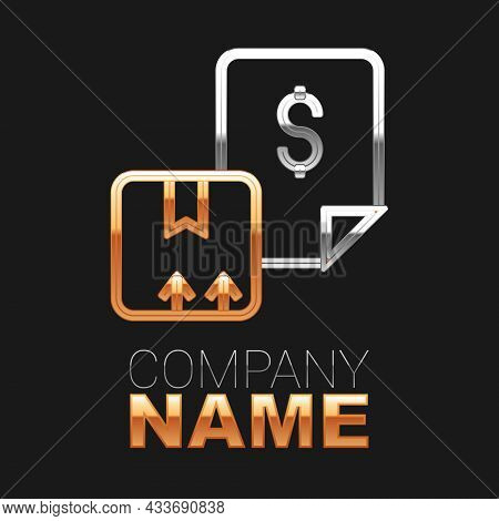 Line Waybill Icon Isolated On Black Background. Colorful Outline Concept. Vector