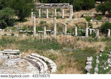 Geyre, Turkey - May 30, 2021: These Are The Ruins Of The Agora Of Ancient Aphrodisias.