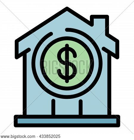 Leasing House Icon. Outline Leasing House Vector Icon Color Flat Isolated