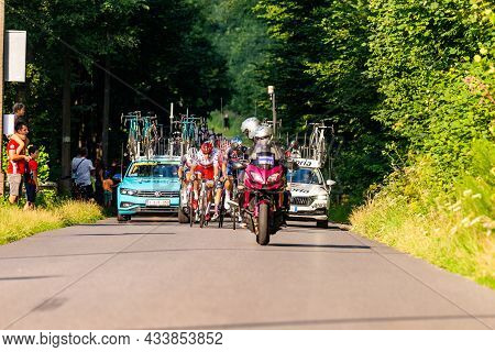 PorĄbka Near Bielsko-biala, Poland - August 13, 2021: Cycling Race 