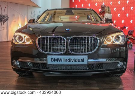 Bmw 730 Individual In The Showroom Of The Bmw Museum. Germany, Munich - April 27, 2011