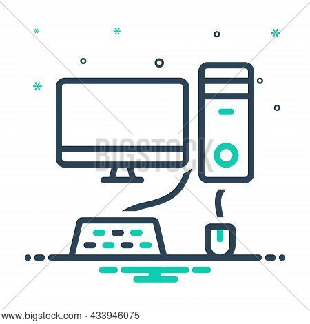 Mix Icon For Computer Monitor Necessarily Pc Mouse Keyboard Basis Device Technology Accordingly Cons