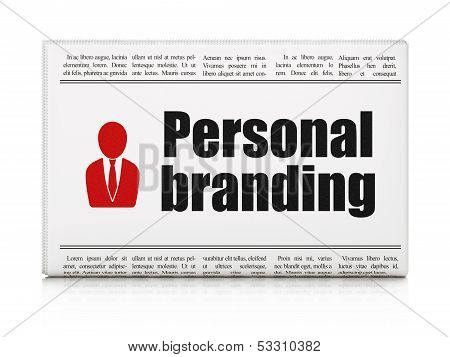 Advertising news concept: newspaper with Personal Branding