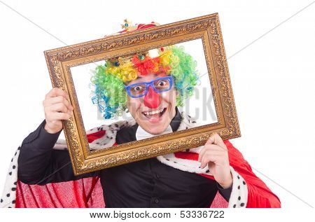Businessman with crown isolated on white