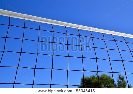 Net For Beach Volleyball Against The Blue Sky