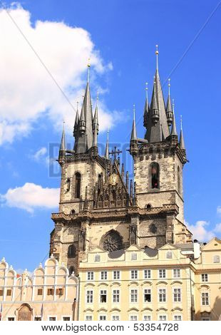 Old Town Square, Tyn Church, Prague, Czech Republic