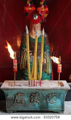 Chinese Holy Man In Lin Kai Temple