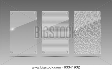 Realistic Glass Frames. Vector Illustration