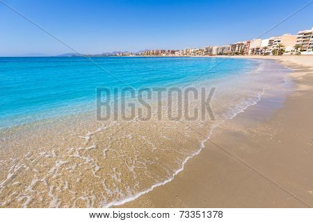 Aguilas beach Murcia Poniente bay at Mediterranean sea of Spain
