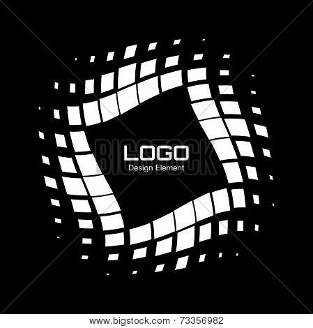 Abstract White Halftone Logo Design Element