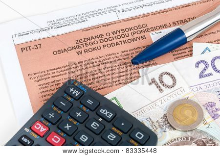 Polish Individual Tax Form Pit-37