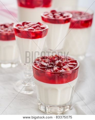 pannacotta  with pomegranate jelly