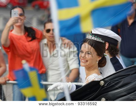 The Swedish Prince Carl-philip Bernadotte And His Wife Waving