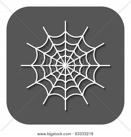 The Spiderweb Icon. Web Symbol. Flat