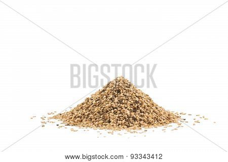 Pile Of Sesame Or Til Seeds Isolated On White Background