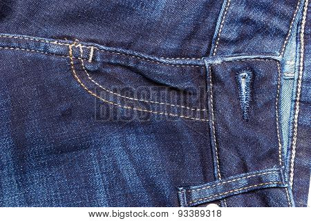 Closeup Detail Of Blue Denim