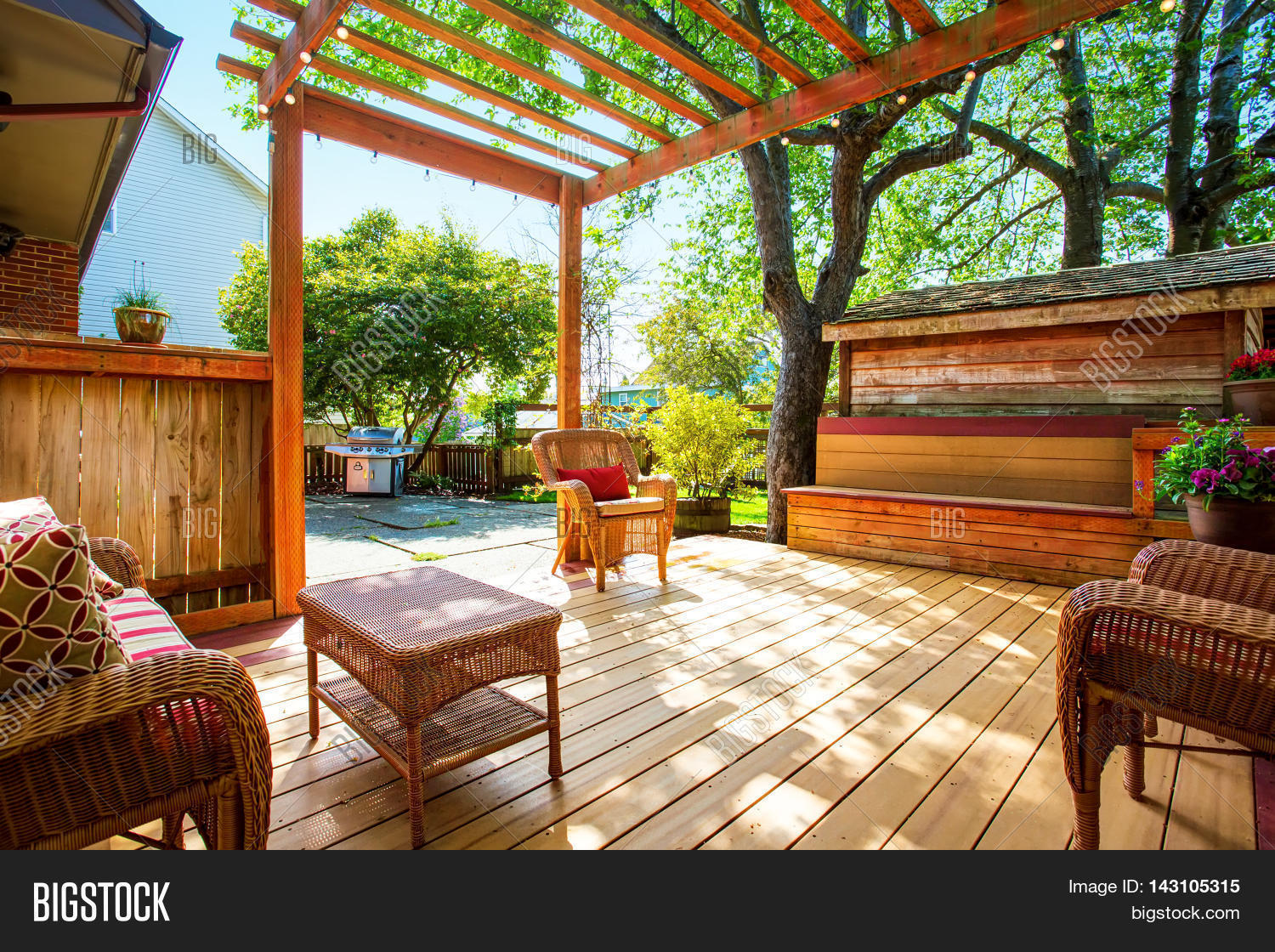 Backyard Deck Wicker Image & Photo (Free Trial) Bigstock
