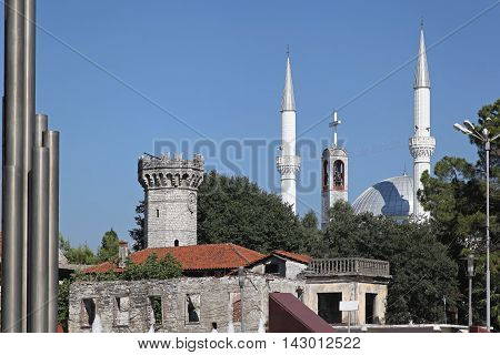 Ebu Bekr Mosque Towers in Shkoder Albania