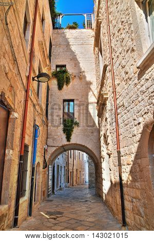 Characteristic alleyway of Molfetta. Puglia. Southern Italy.