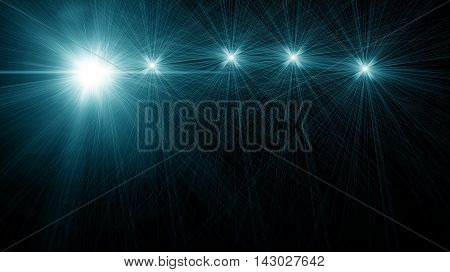 Digital lens flare in black background horizontal frame black abstract background