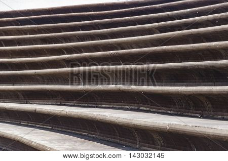Stairs Architecture background. flat and circular staircase that surrounds a large area
