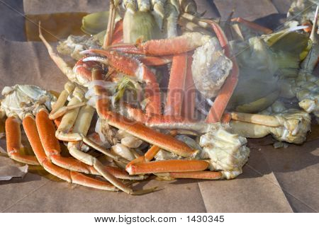 Steamed Crab Legs And Veggies