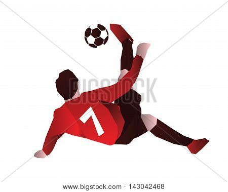 Modern Soccer Player In Action Logo - Bicycle Kick For No.7