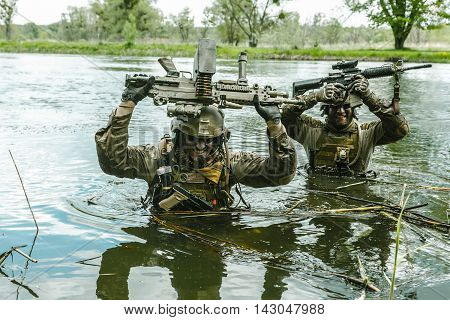 Green Berets US Army Special Forces Group soldiers in action