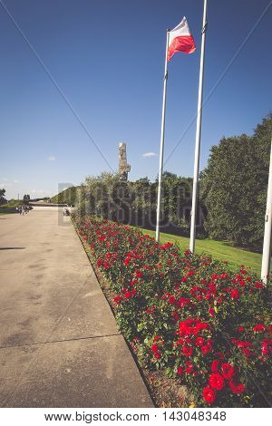 Westerplatte. Monument commemorating first battle of Second World War and Polish Defense War