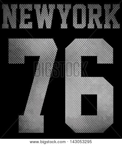 College New York typography; t-shirt graphics fashion style