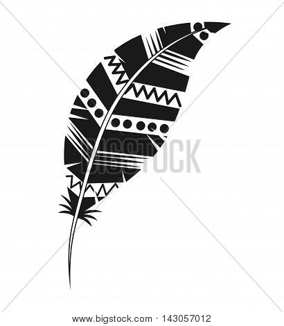 feather monochrome isolated icon vector illustration design