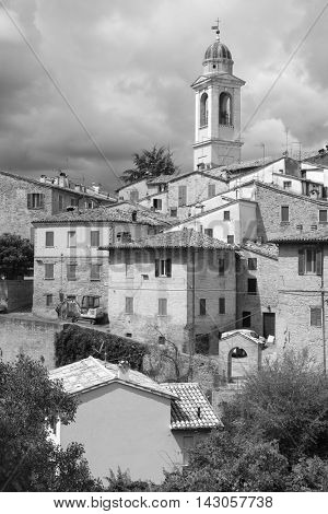 Urbania, Italy - August, 1, 2016: inhabited houses in Urbania, Italy