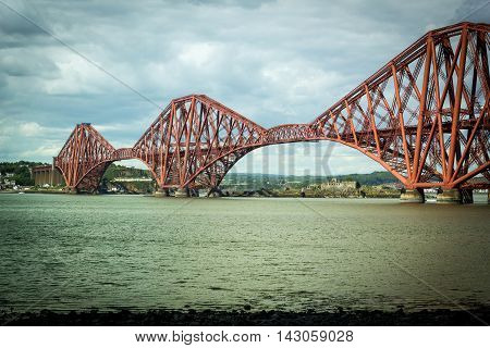 Fort rail bridge in South Queensferry near Edinburgh Scotland UK