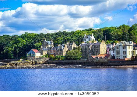 Panorama of South Queensferry near Edinburgh Scotland UK