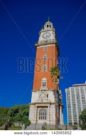 BUENOS AIRES, ARGENTINA - MAY 02, 2016: torre monumental also known as torre de los ingleses was builded in 1916.