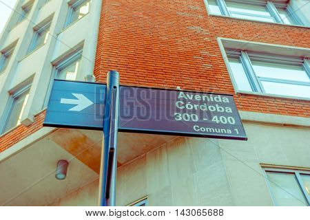 BUENOS AIRES, ARGENTINA - MAY 02, 2016: avenida cordoba is of the most important streets in the city and its name is a tribute to the argentinian state of cordoba.