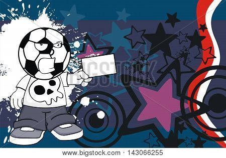 little kid soccer head cartoon expression in vector format very easy to edit