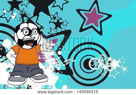 happy kid soccer head cartoon expression in vector format very easy to edit