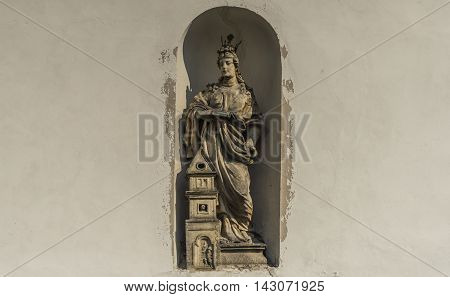 Statue On Church Wall In Dubicky Village