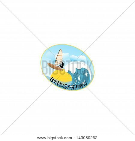 windsurfing logo Isolated on white background. vector illustration