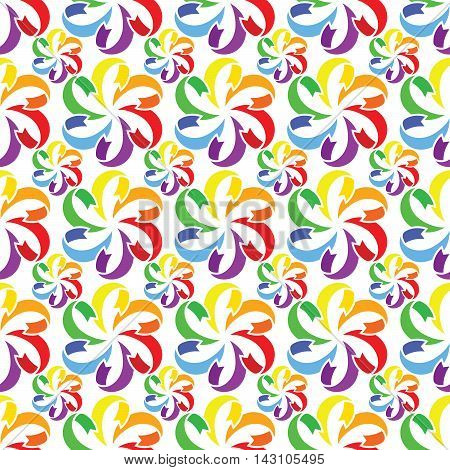 Abstract vector seamless pattern in rainbow colors