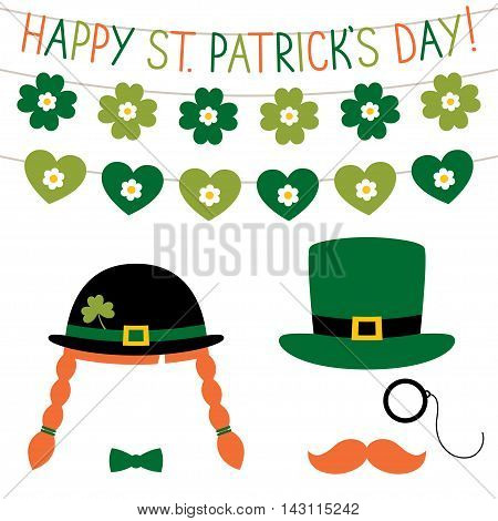 St. Patrick's Day photo booth props and banners