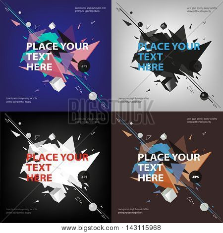 Set of abstract modern polygonal background for covers and flyer