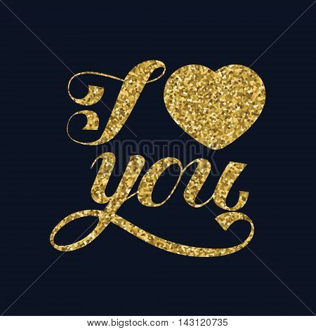 I love you. Hand lettering and handmade calligraphy.
