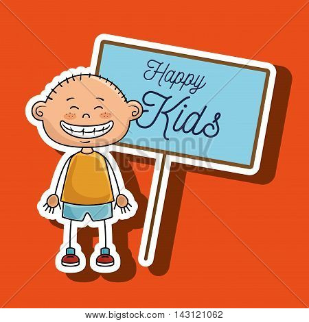boy kids happy poster vector illustration graphic