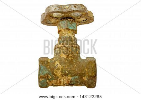 Old Rusty Valve Isolated On White