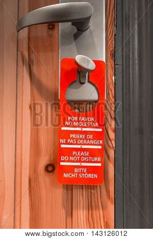 Door sign hanger on a handle - Do Not Disturb