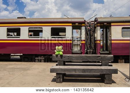 BANGKOK THAILAND - JULY 17, 2016 : Train in railway track at Bang Sue station on july 17,2016 in Bangkok. Here is Train station in Bangkok - Thailand.