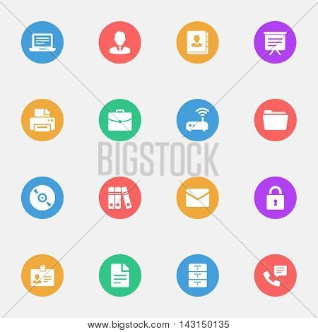 Business flat icons and Office flat icons
